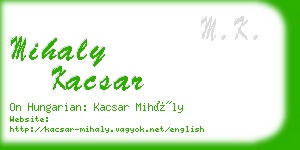 mihaly kacsar business card